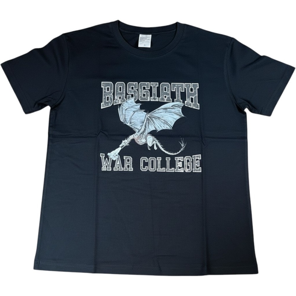 Basgiath War College Fourth Wing Dragon‎ Graphic T-Shirt Black Mens Small Cotton